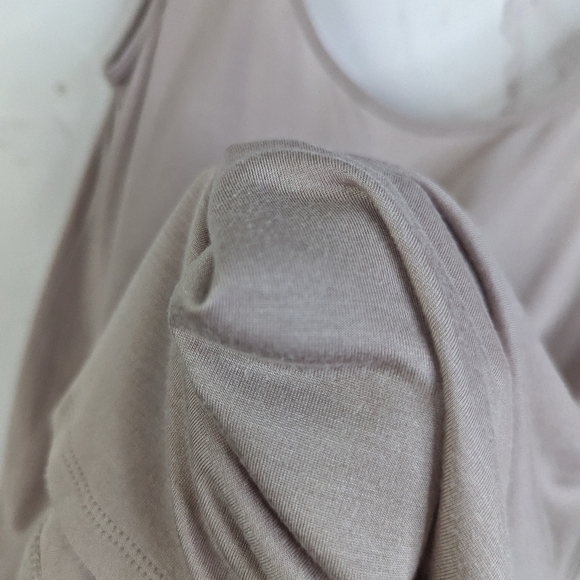 Victoria Secret Tank Top Small Brown Cross Cross Back White Strappy Soft Cut Out - Picture 10 of 11